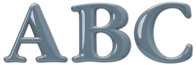 Gray Formed Plastic Letters