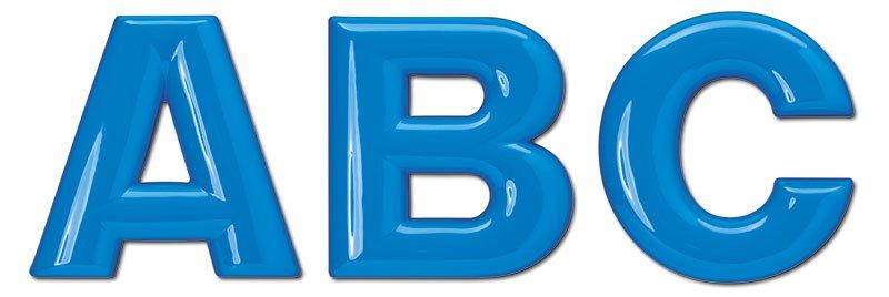 Blue Formed Plastic Letters