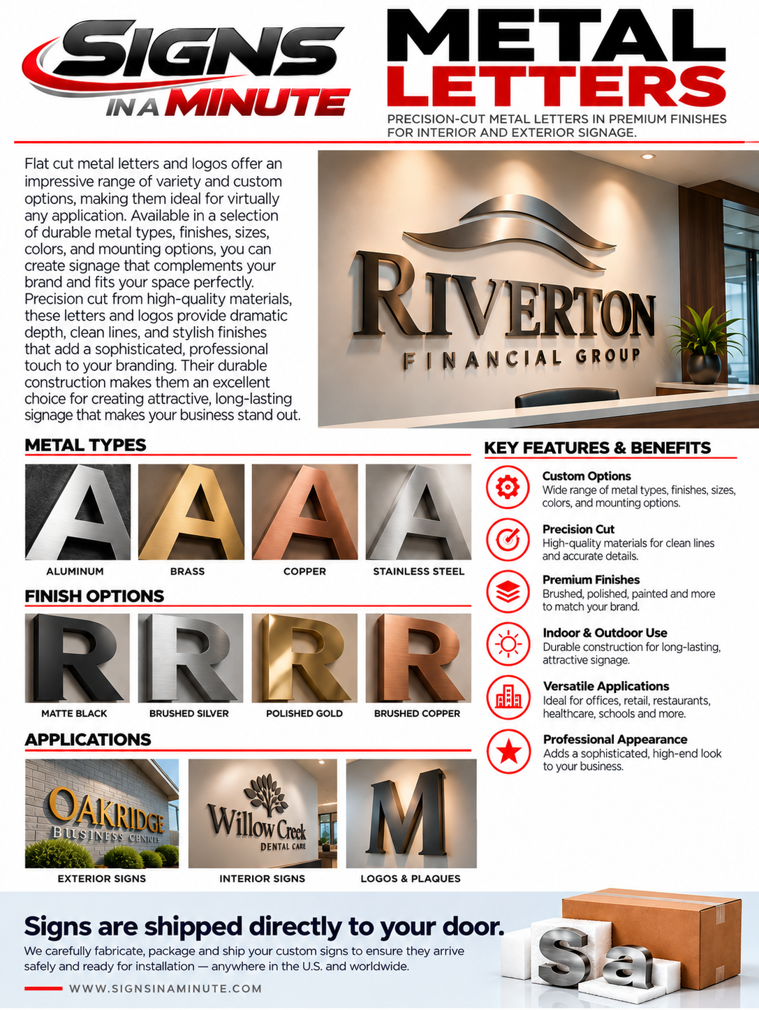 Flat Cut Metal Signage Showcase