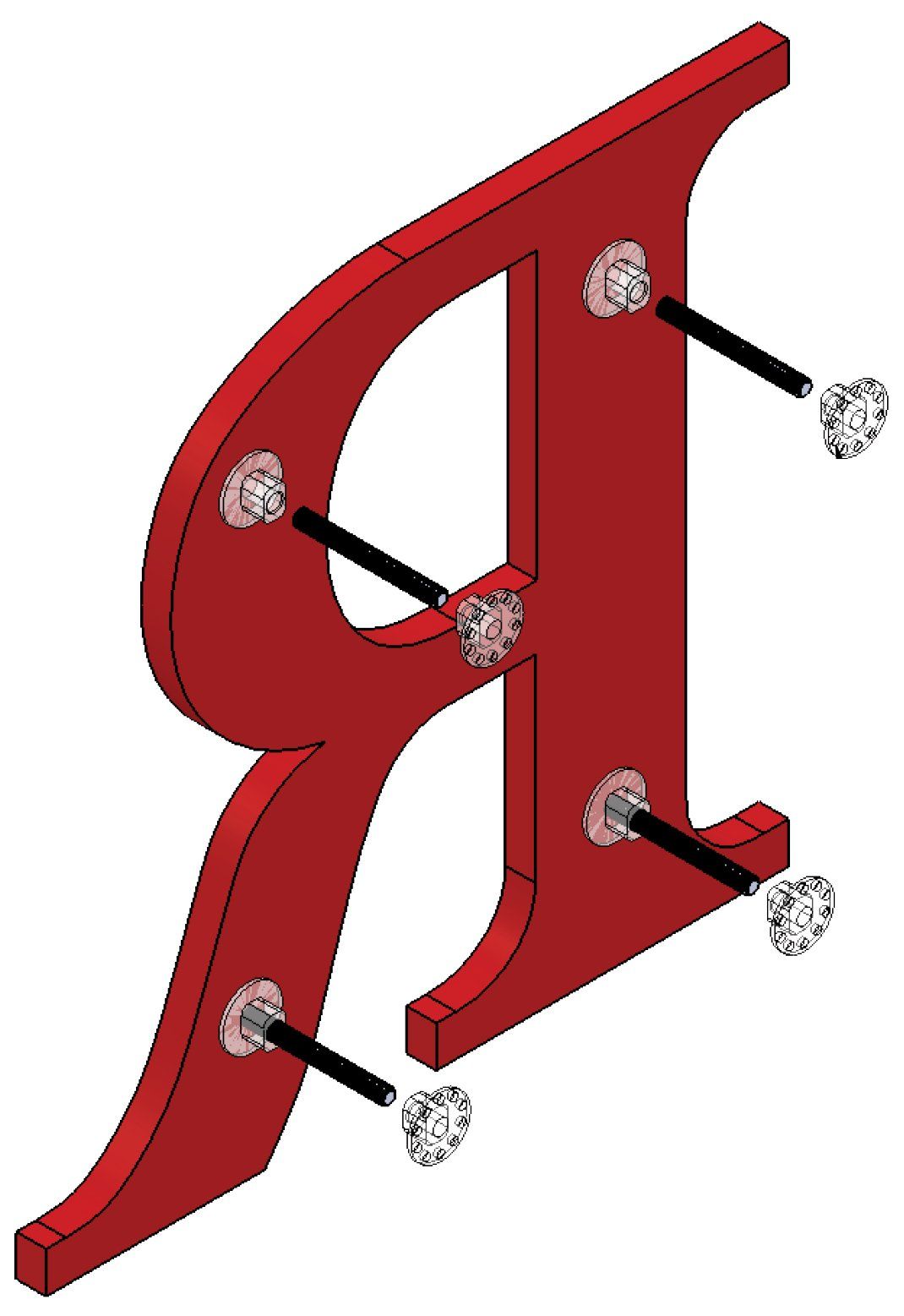 Mounted Combination All plastic letters