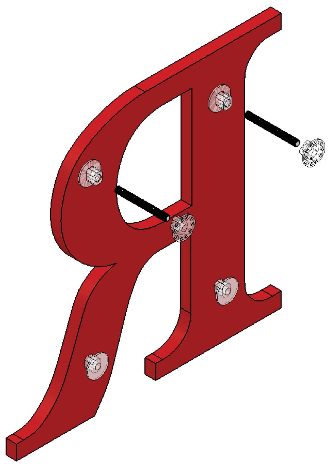 Mounted Combination plastic letters
