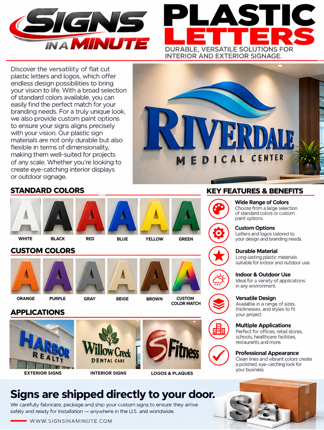 Flat Cut Plastic Signage Showcase