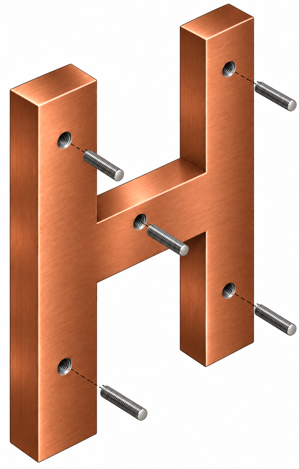 Stud Mount Copper Letter