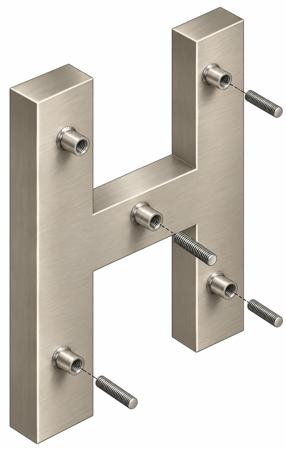 Welded Stud Mounted Aluminum Letters