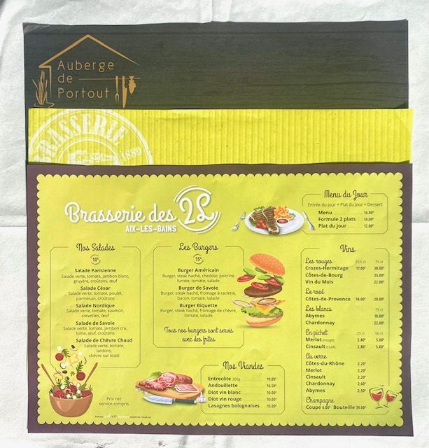 Carte du restaurant, 