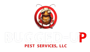 Logo featuring a bandaged, injured insect inside a red target circle above the text 