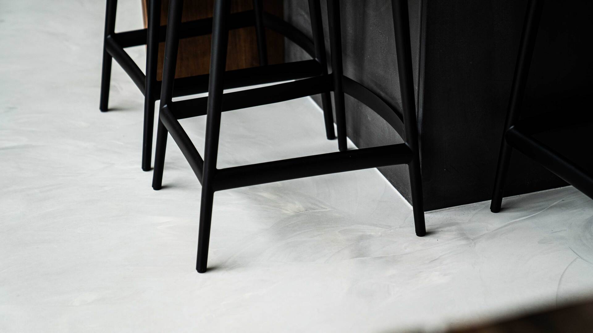 light grey resin kitchen floor