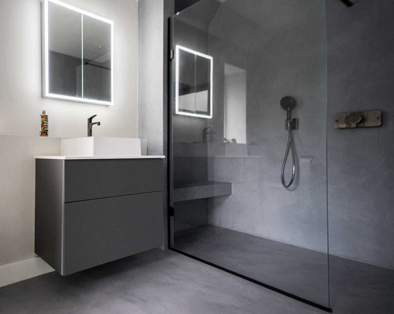 walk in seamless shower resin walls and floors