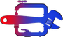 Logo stilizzato di una chiave giratubi con sfumatura dal rosso al blu su sfondo bianco