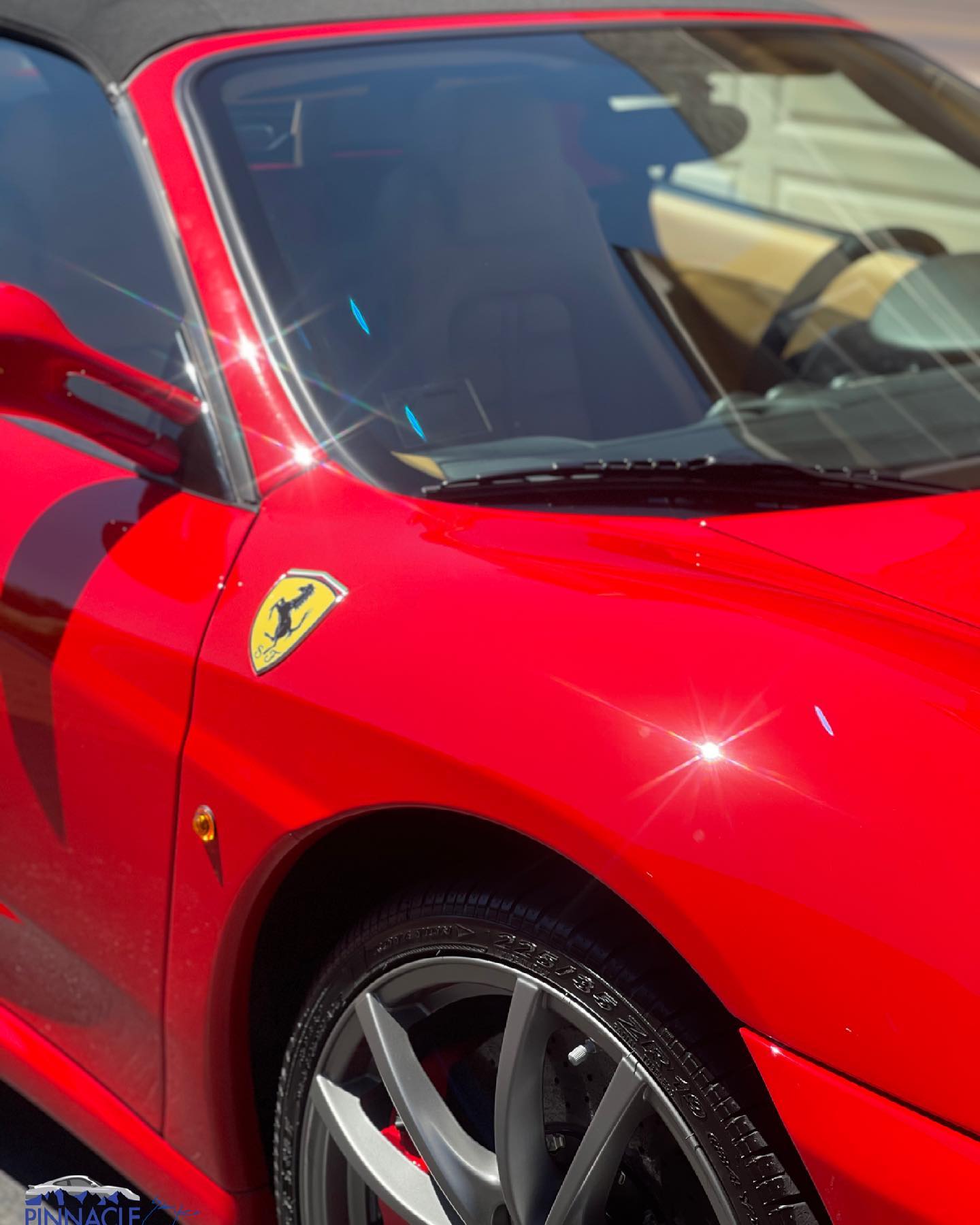 Red Ferrari Logo And Side Mirror — Lehigh Valley, PA — Pinnacle Luxury Car Care