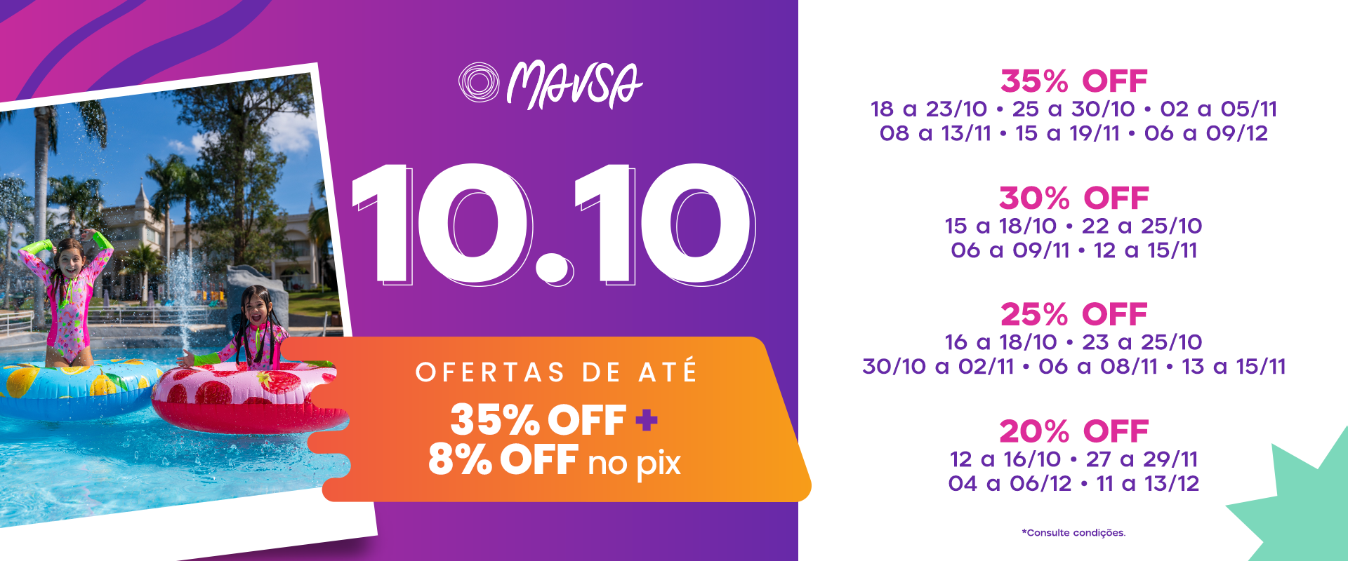 Promoção 10-10 Mavsa Resort!