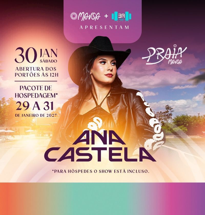 Ana Castela na Praia Mavsa - Hospedagem 29/01 a 31/01