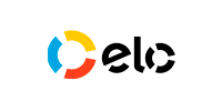 Um logotipo elo colorido em um fundo branco.