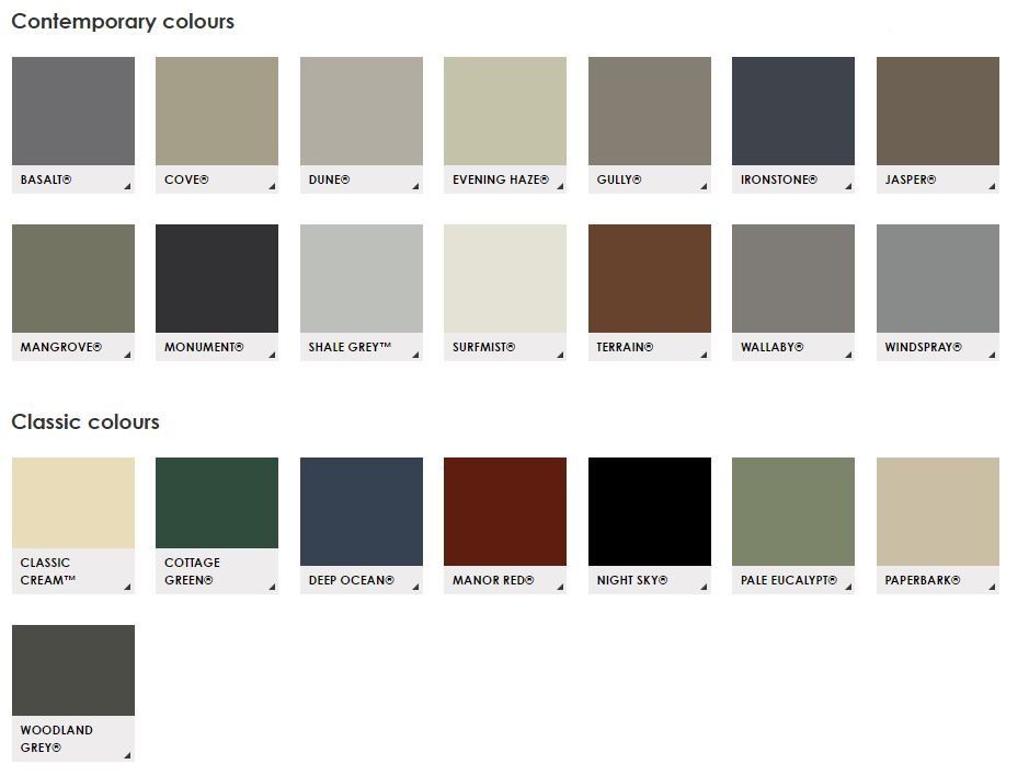 Roofing Colours — Chipping Norton, NSW — Breeze Gazebos & Huts Roofing Colours — Chipping Norton, NSW — Breeze Gazebos & Huts