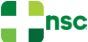 A green and white logo for nsc on a white background.