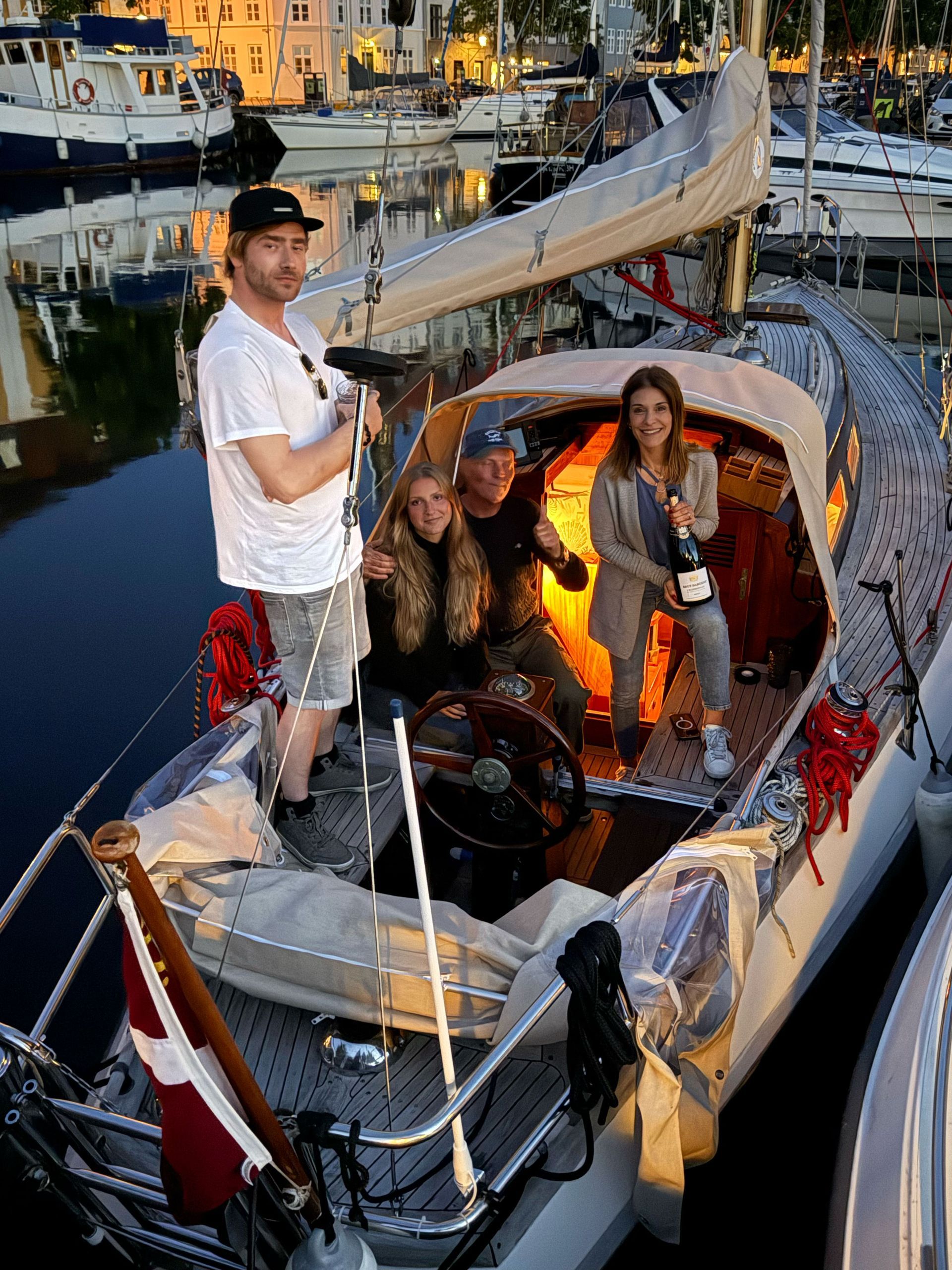 Christening the boat