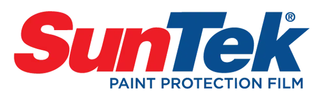 SunTek Paint Protection Film logo in red and blue on a white background