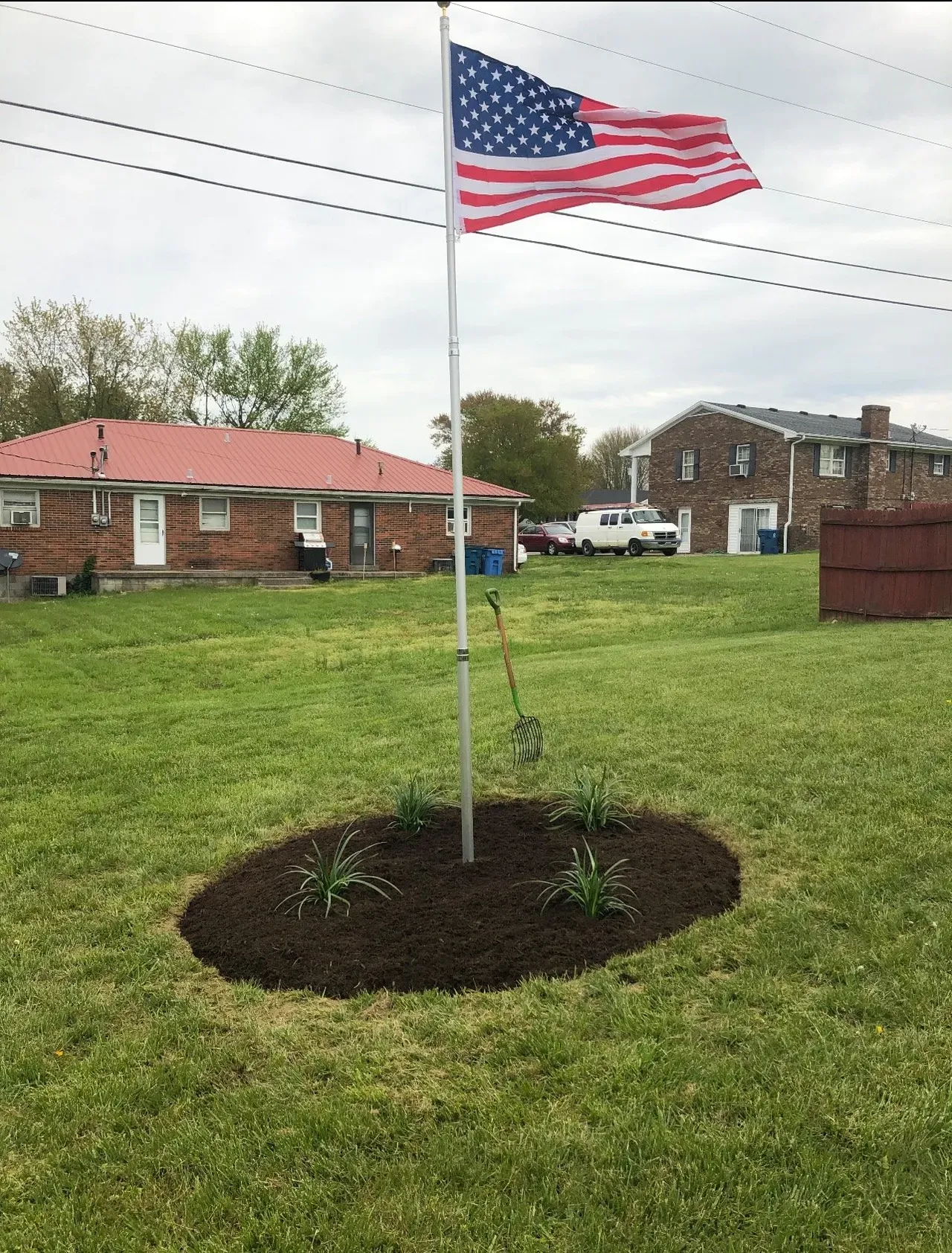 Landscaping on the Flag Pole Area — Lancaster, KY — Prather Landscaping