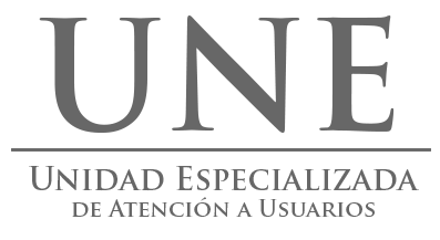 UNE logo with the words 