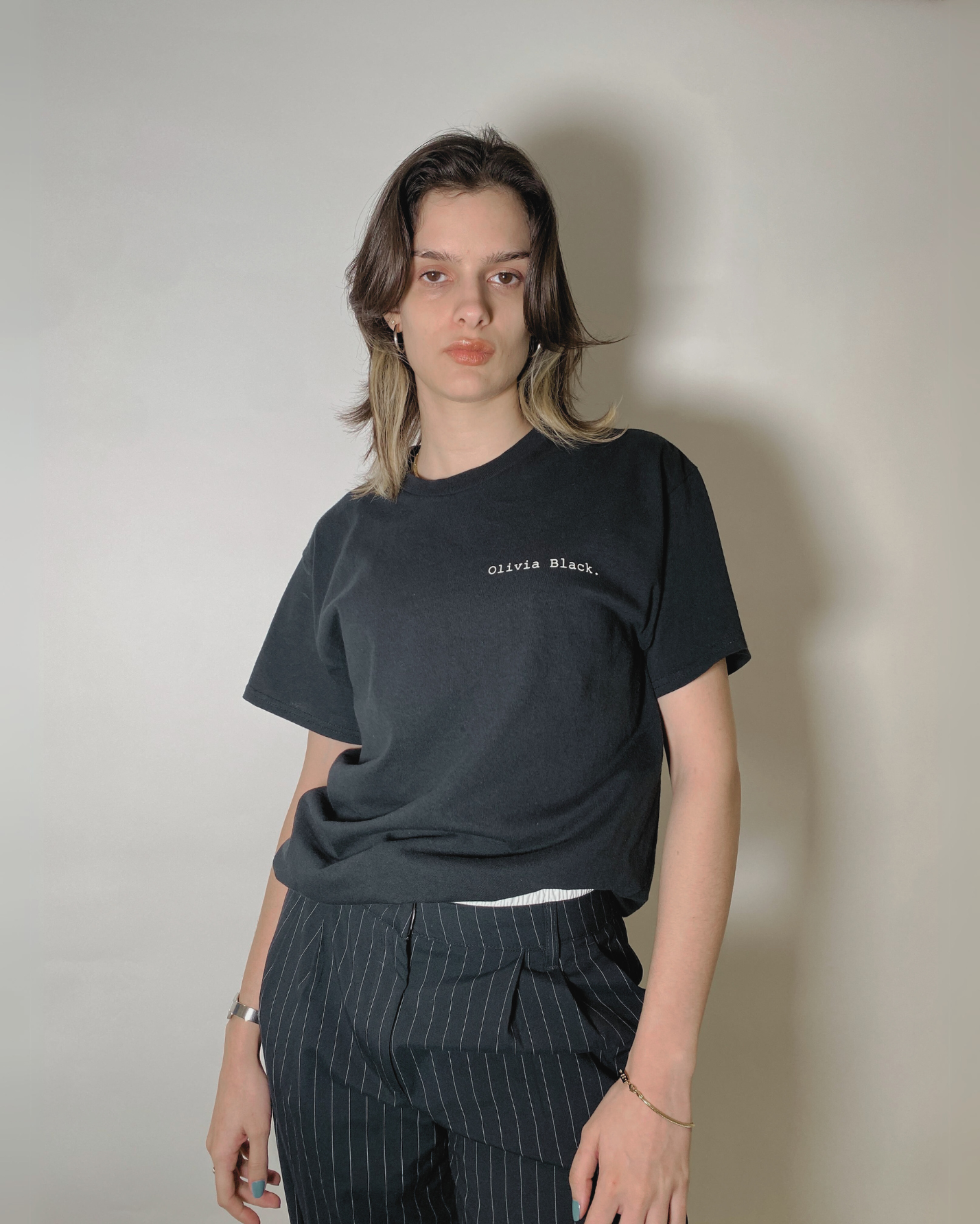 Olivia Black Safety Pin Tee
