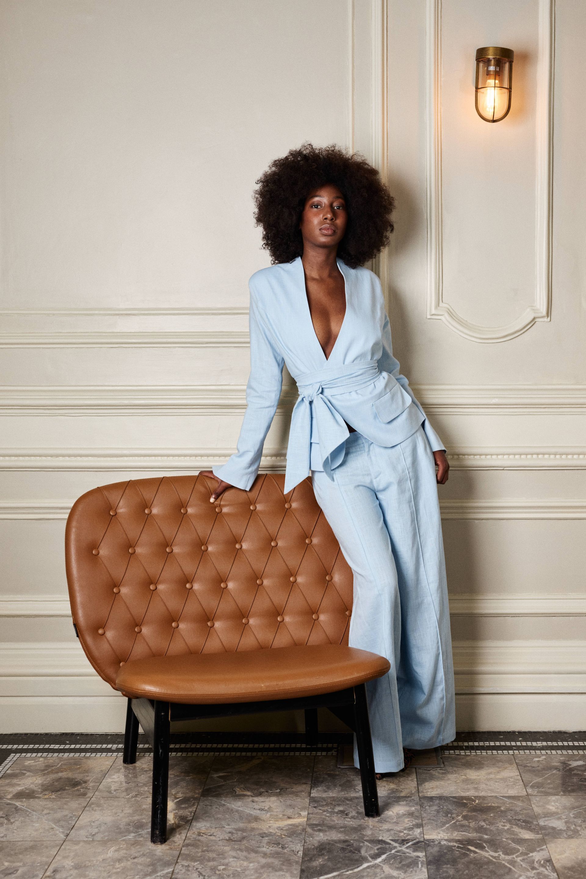 Blue wrap jacket