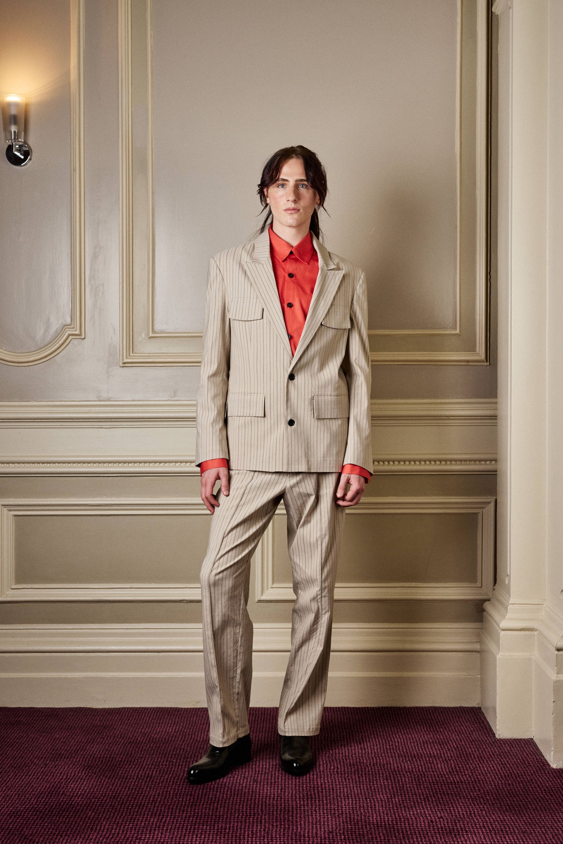 Cream pinstripe blazer