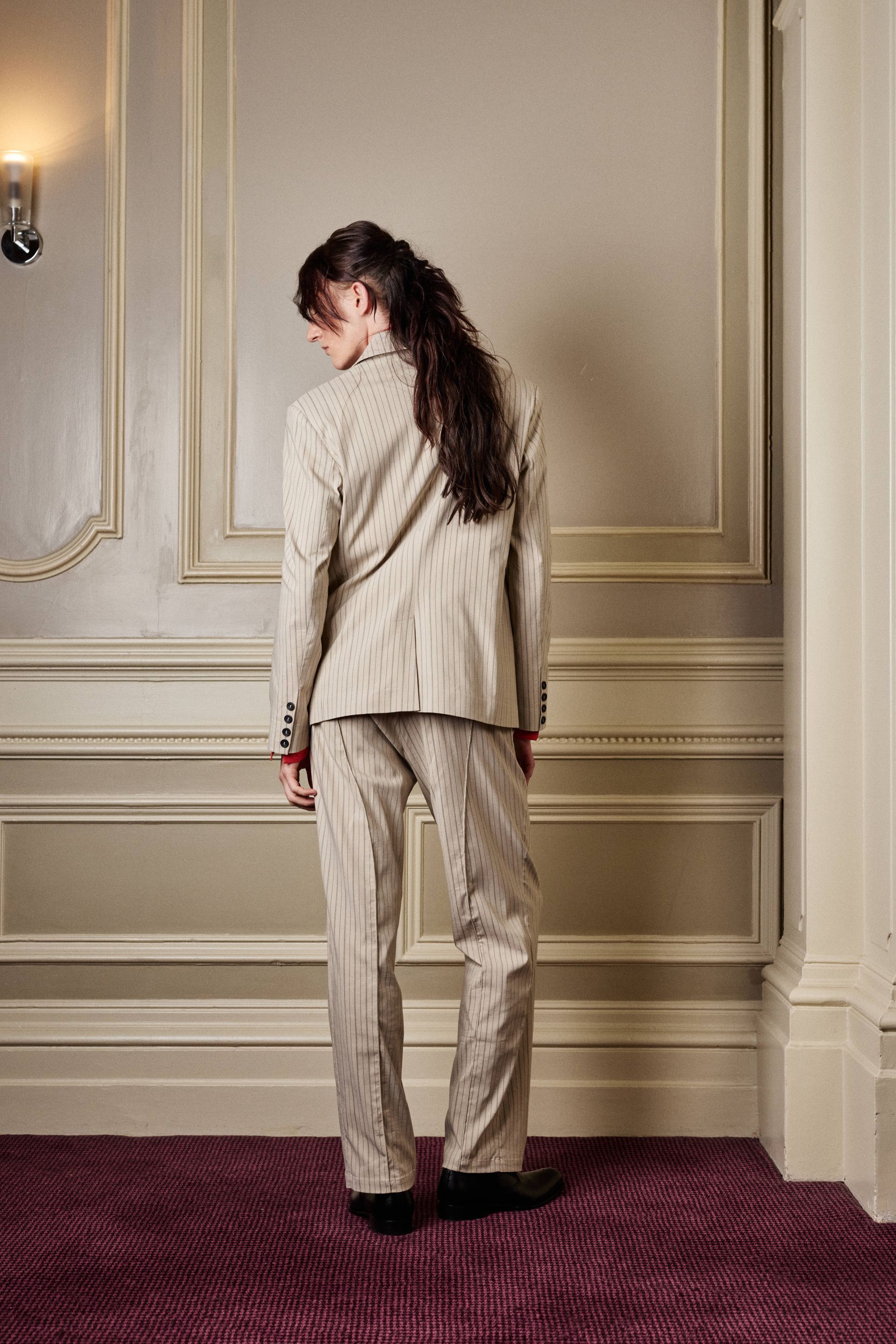 Cream pinstripe blazer