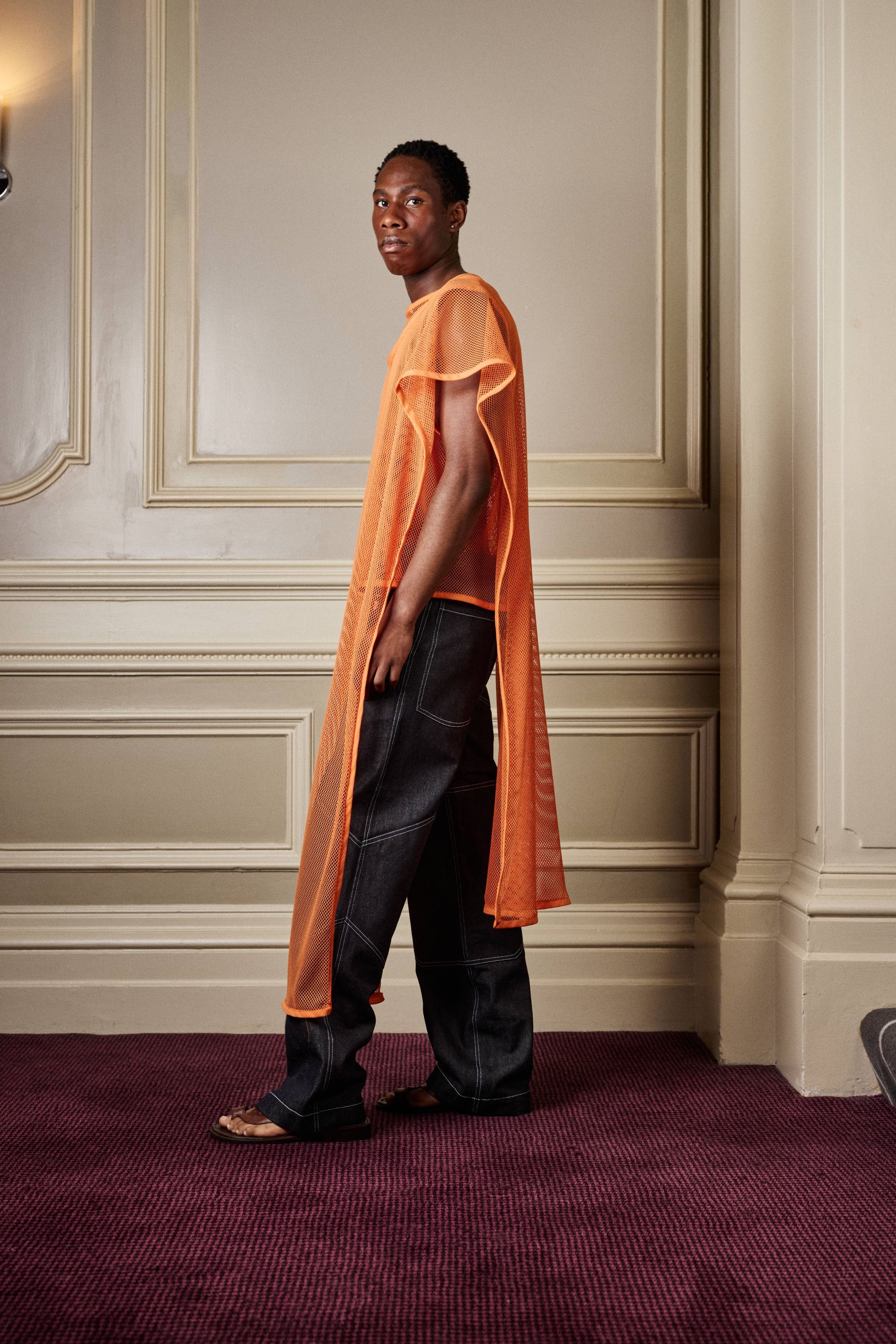 Orange net cape