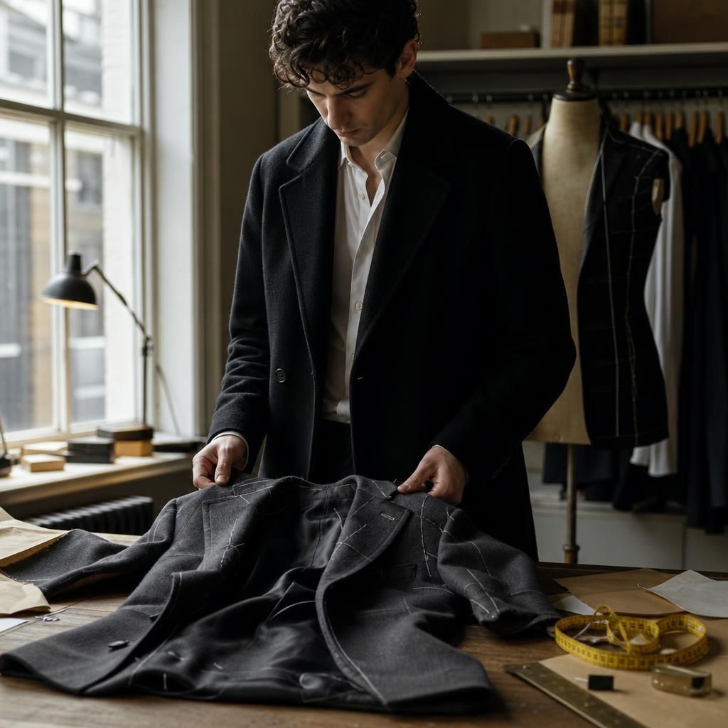 Person in tailor studio with gender-neutral jacket