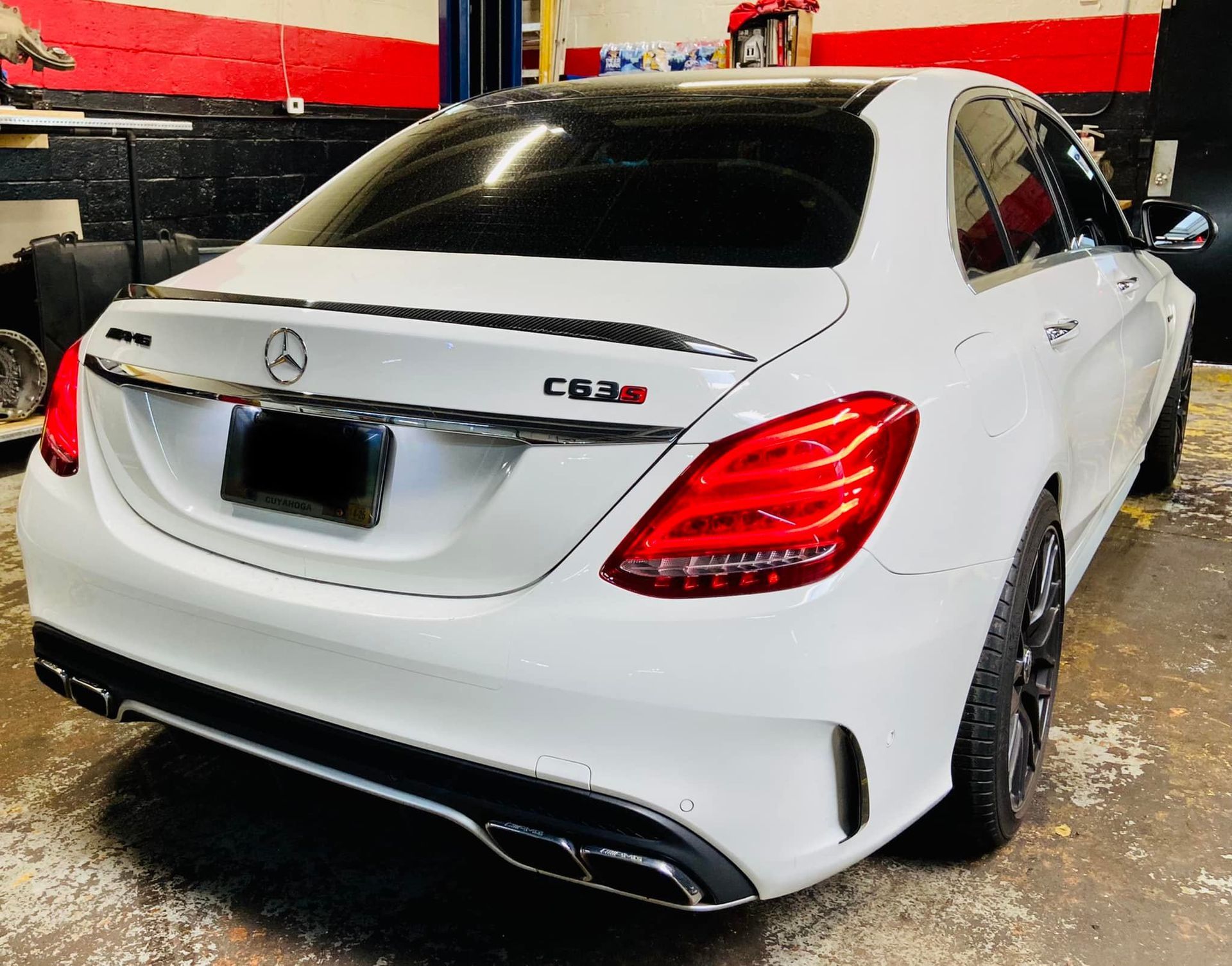 Vehicle in shop