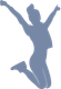woman jumping happily in the air