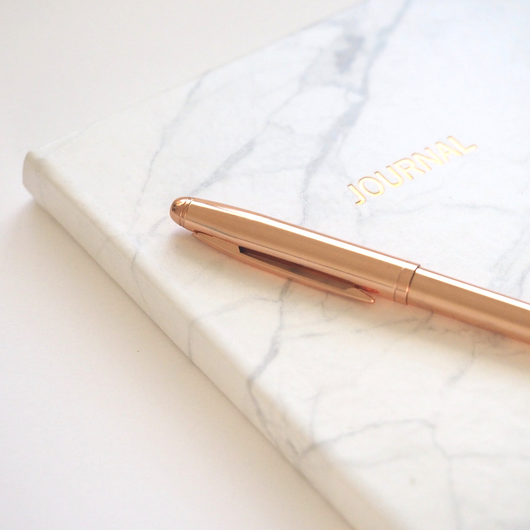 Journal with gold pen