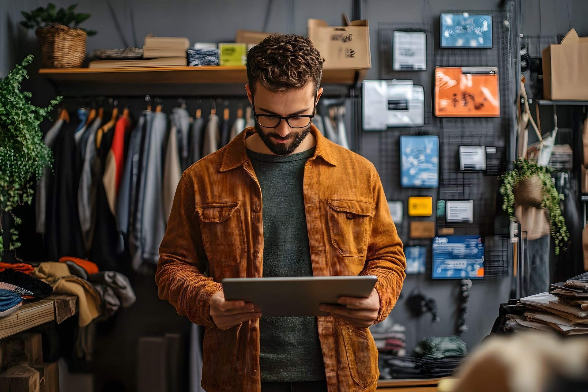 manager looking at inventory and cash flow