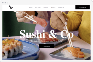 Uma captura de tela do site da sushi & co