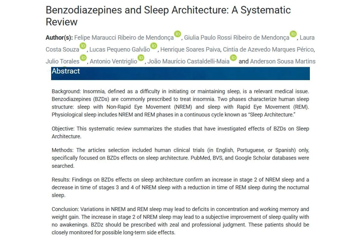 Benzodiazepínicos e sono: o que observamos sobre seus efeitos na arquitetura do sono