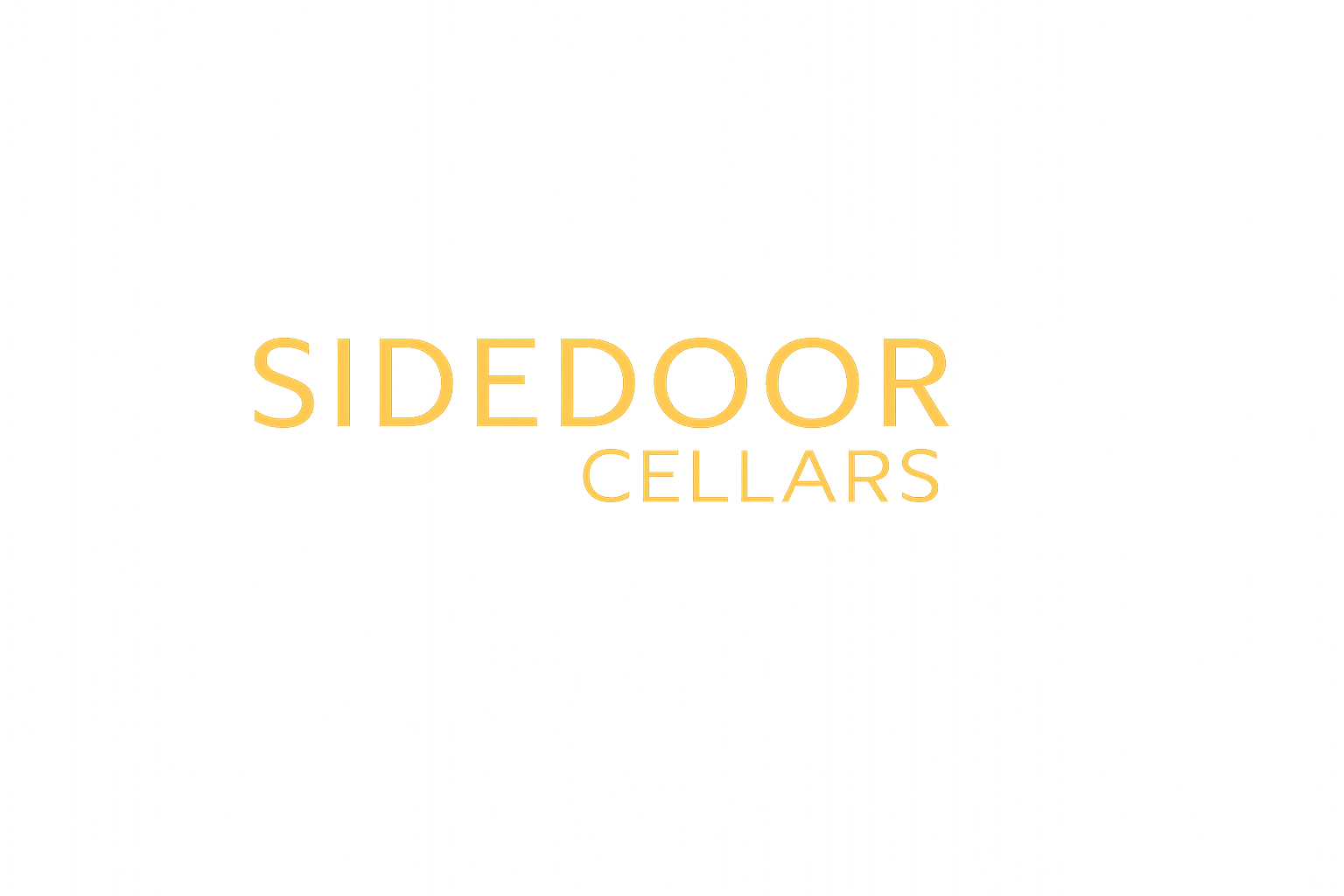 Sidedoor Cellars logo in gold text on a white background