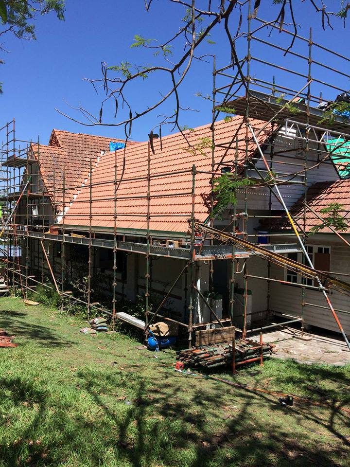 Reroofing in Progress After Re-sarking — Goonellabah Roof Tilers In Monaltrie, NSW