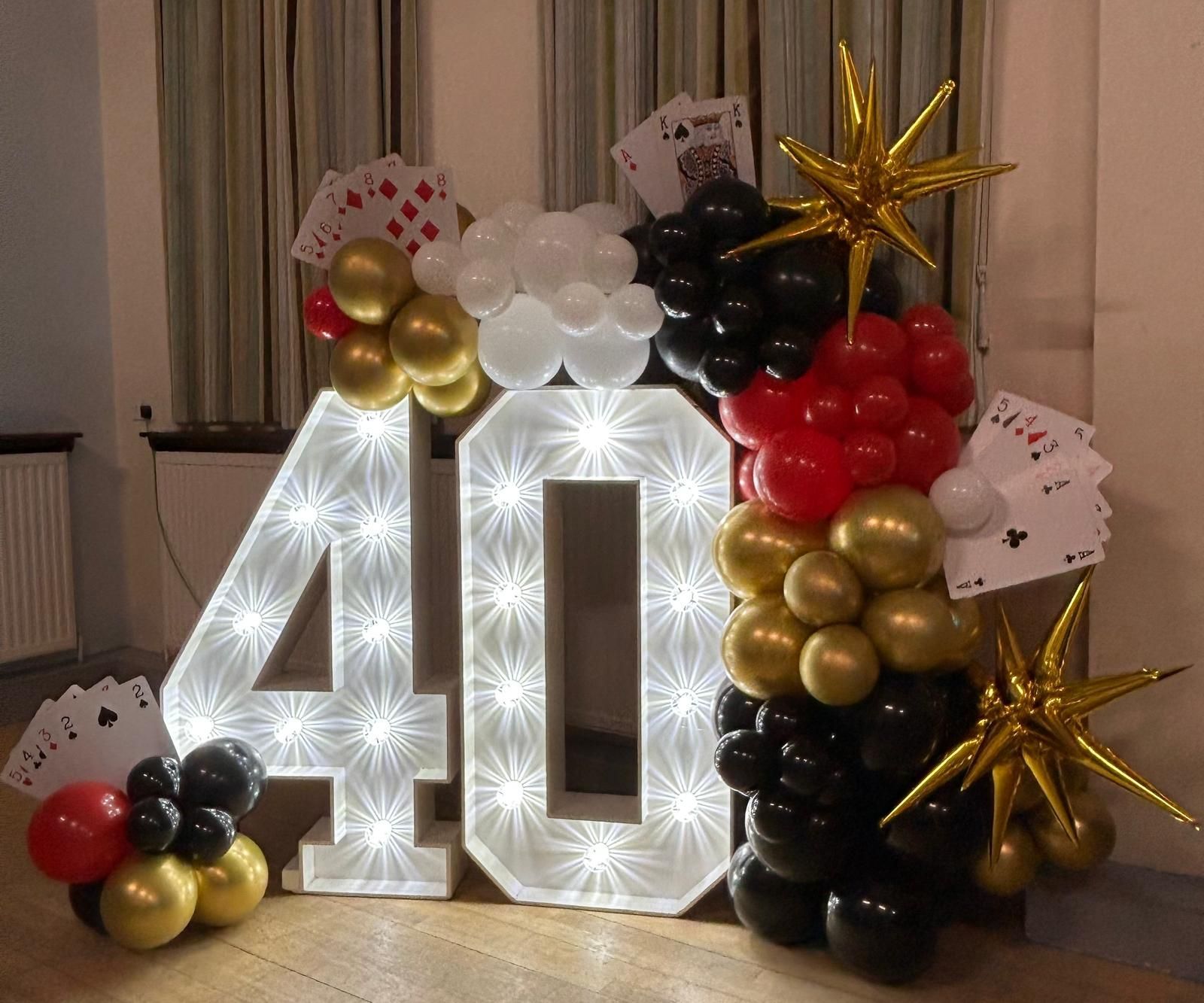 Ace Party Light Up Numbers 40 Casino Style