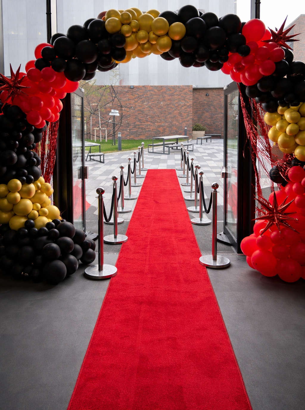 Ace Party Balloon Arch for Corporate Red Carpet Entrance