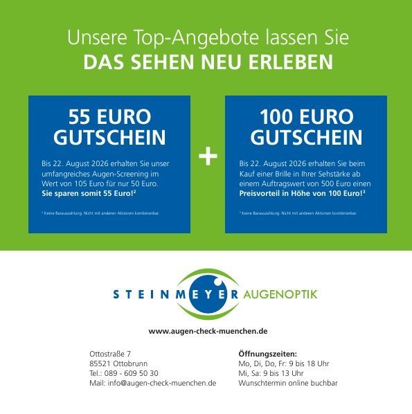 An advertisement for profi-augen-check machen and 10 % gutschein sichern
