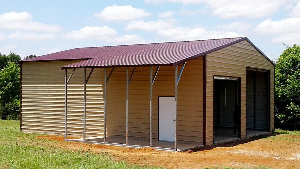 Texwin Steel Barn Tan & Red