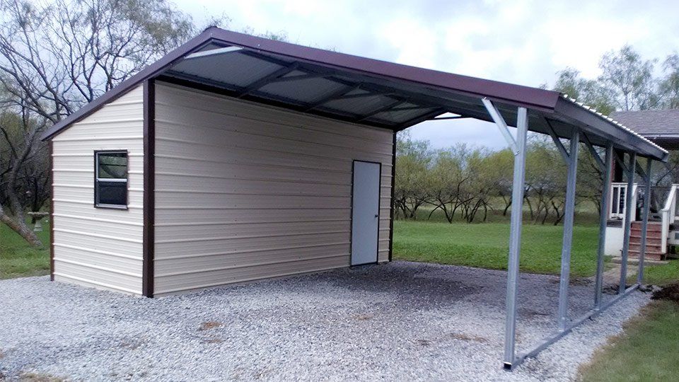 Texwin Carport & Side Storage Shed