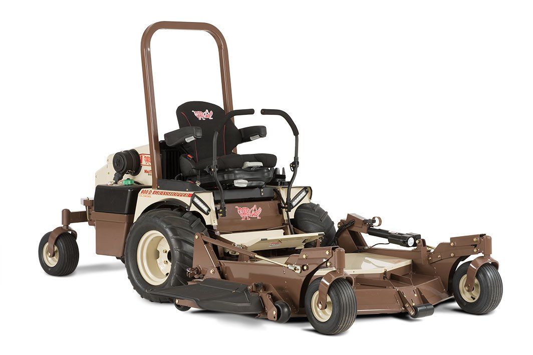 a brown and tan lawn mower