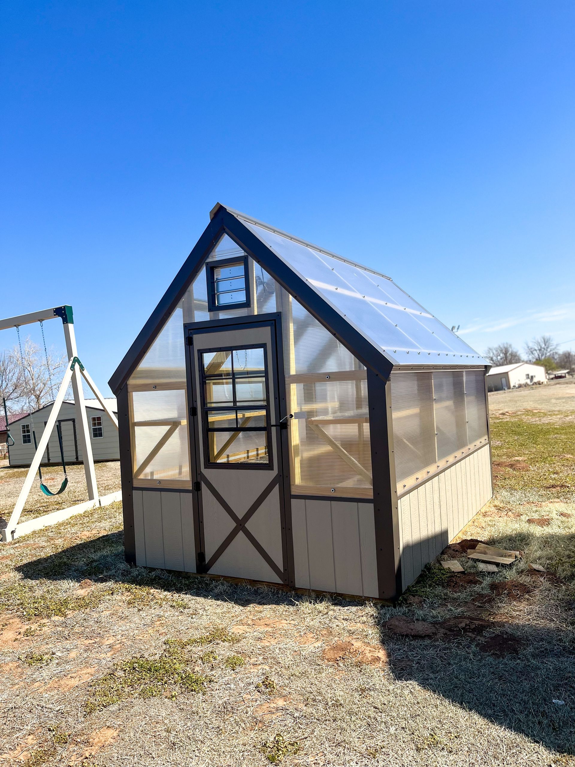 a 8 x 12 greenhouse with a wainscot 