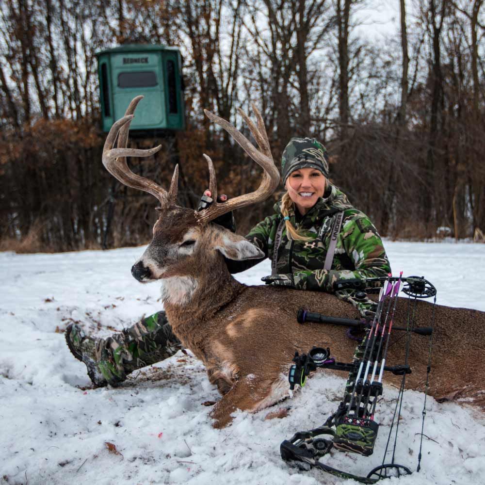 image of a woman and a deer