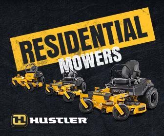 Un cartel para cortacéspedes residenciales de hustler