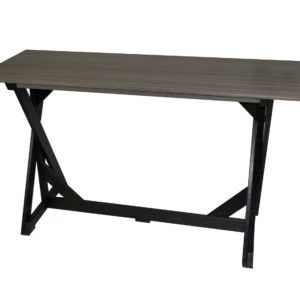 a polyurethane table with a black frame on a white background.