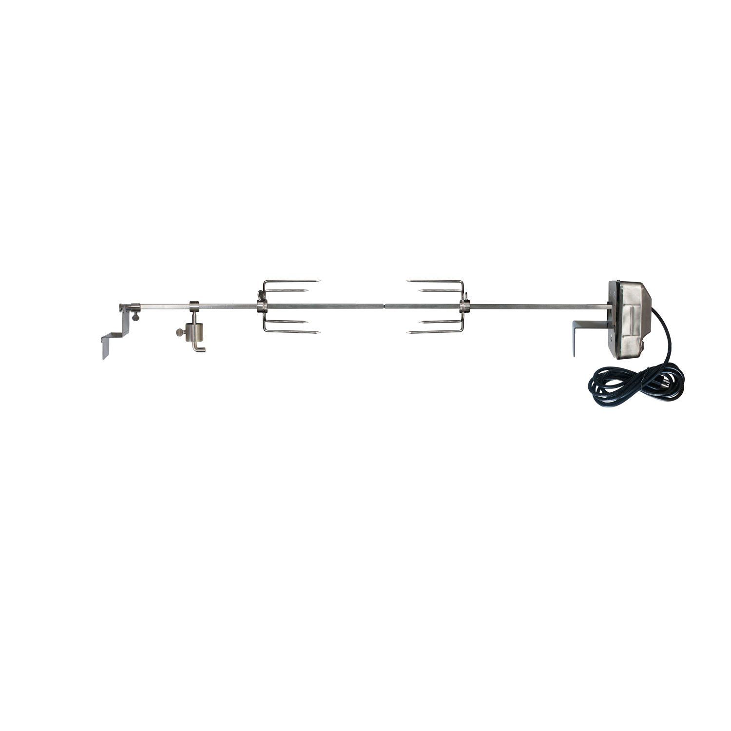 a stainless steel rotisserie with a cord attached to it