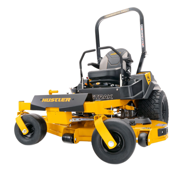 Yellow Husqvarna riding lawn mower with black frame and seat, shown on a white background