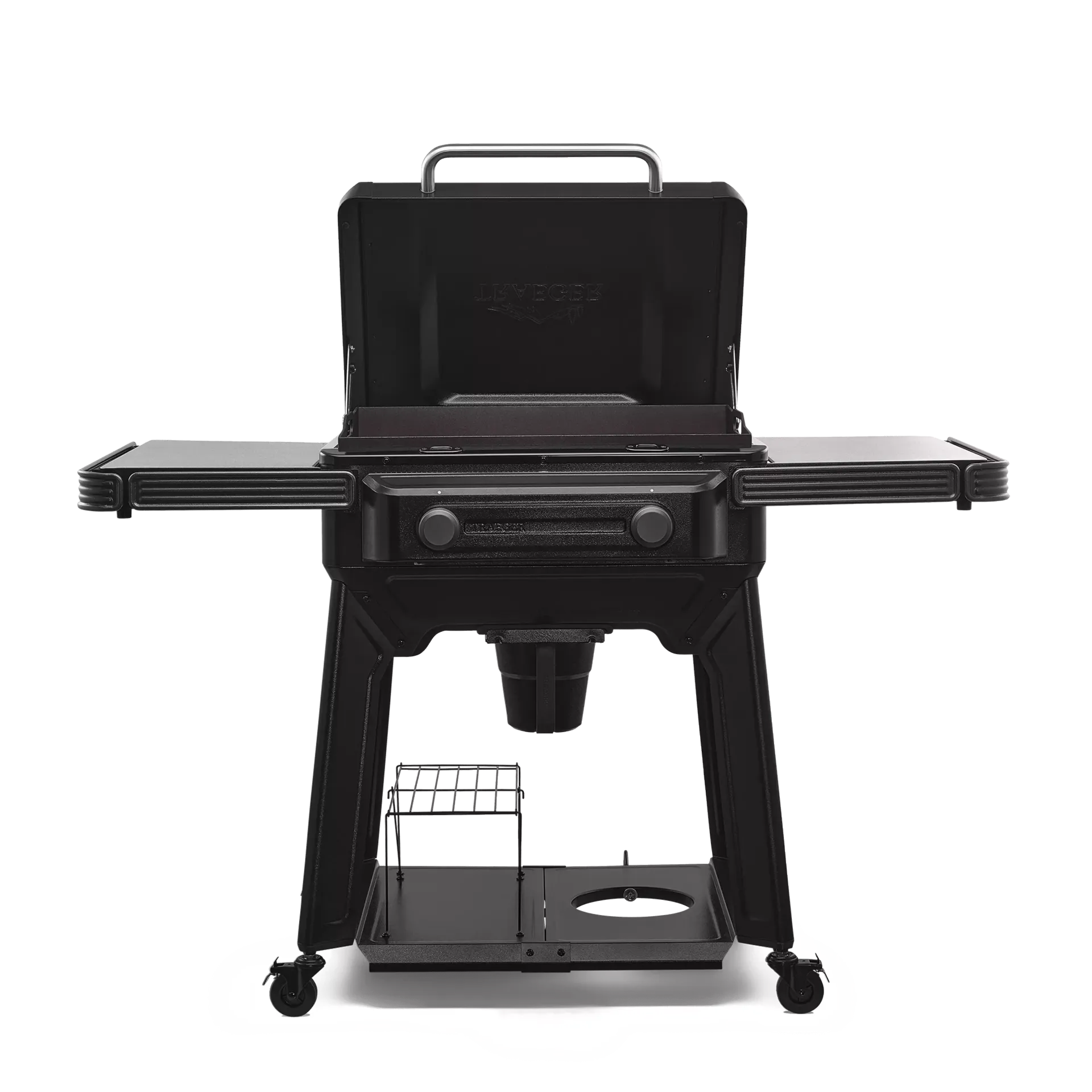 Traeger Flatrock 2-Zone Flat Top Grill built for high-heat flat-top cooking, breakfast, burgers, hibachi-style meals, and backyard cookouts.